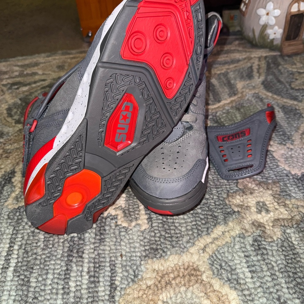 Converse mens High-Top Sneakers - Gray and Red (Brand New) - Picture 7 of 10